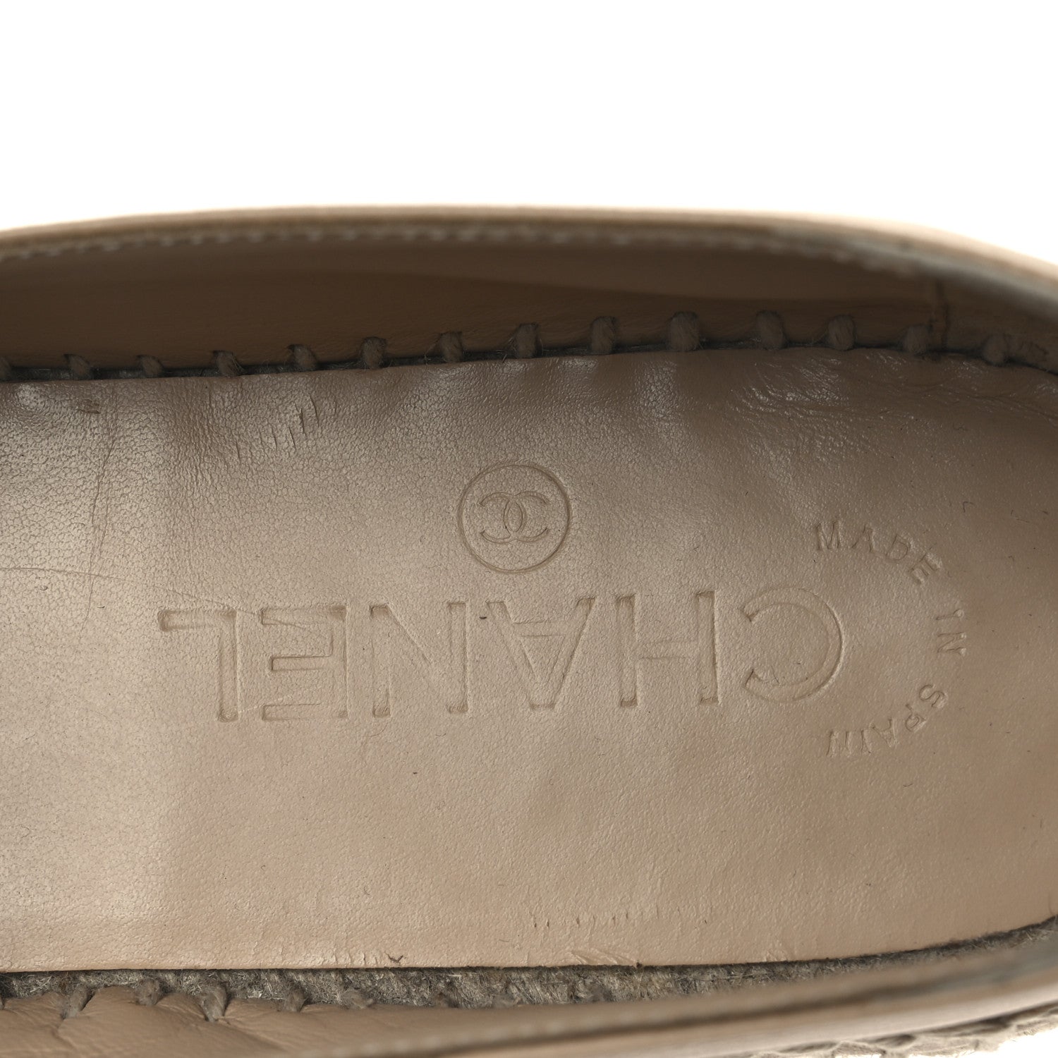 Chanel Lambskin CC Espadrilles 39 Beige Black 9 of 15