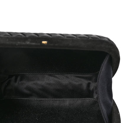 Bottega Veneta Satin Intreccio Impero Knot Clutch Black 5 of 8