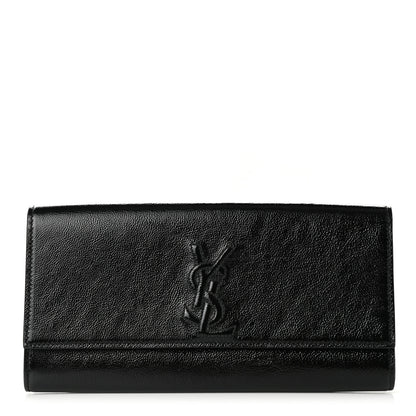 Saint Laurent Textured Patent Monogram Large Belle De Jour Clutch Black 1 of 6