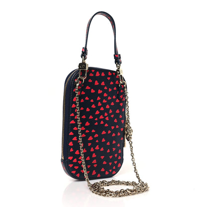 Christian Dior Calfskin I Love Paris Phone Holder Blue Red 3 of 9