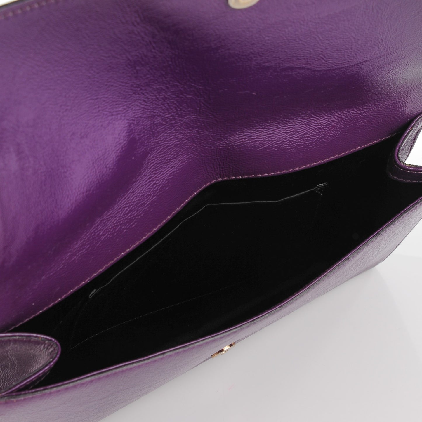 Textured Patent Monogram Large Belle De Jour Clutch Purple