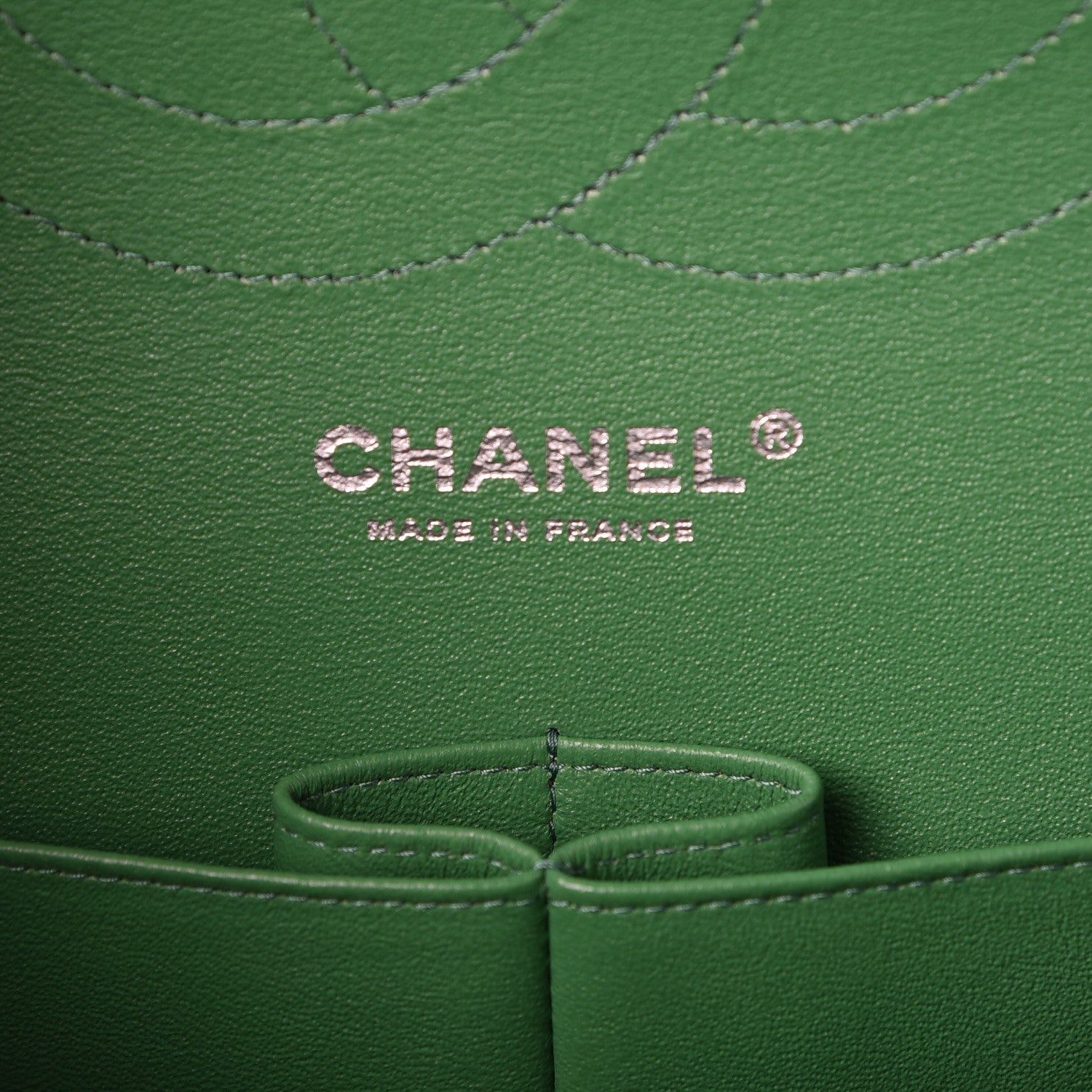 Chanel Caviar Quilted Jumbo Double Flap Green 7 of 9