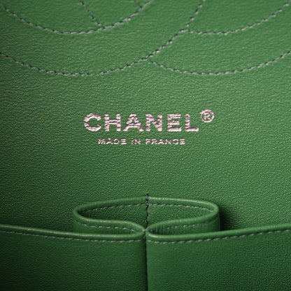 Chanel Caviar Quilted Jumbo Double Flap Green 7 of 9