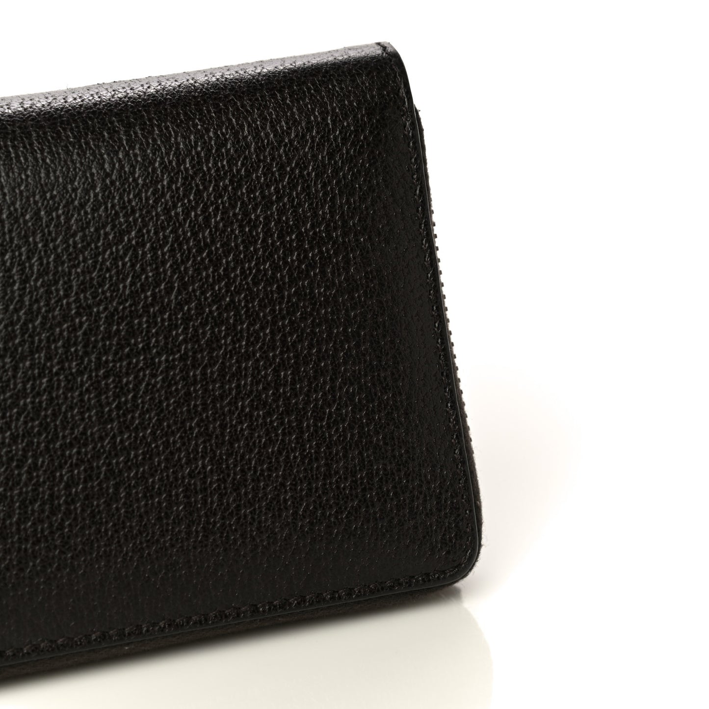 Dollar Calfskin Boar Effect GG Marmont Zip Around Wallet Dark Cocoa