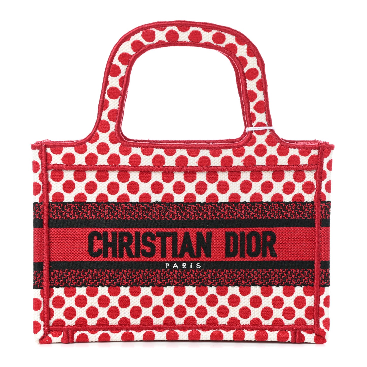 Canvas DiorAmour Dots Mini Book Tote Red