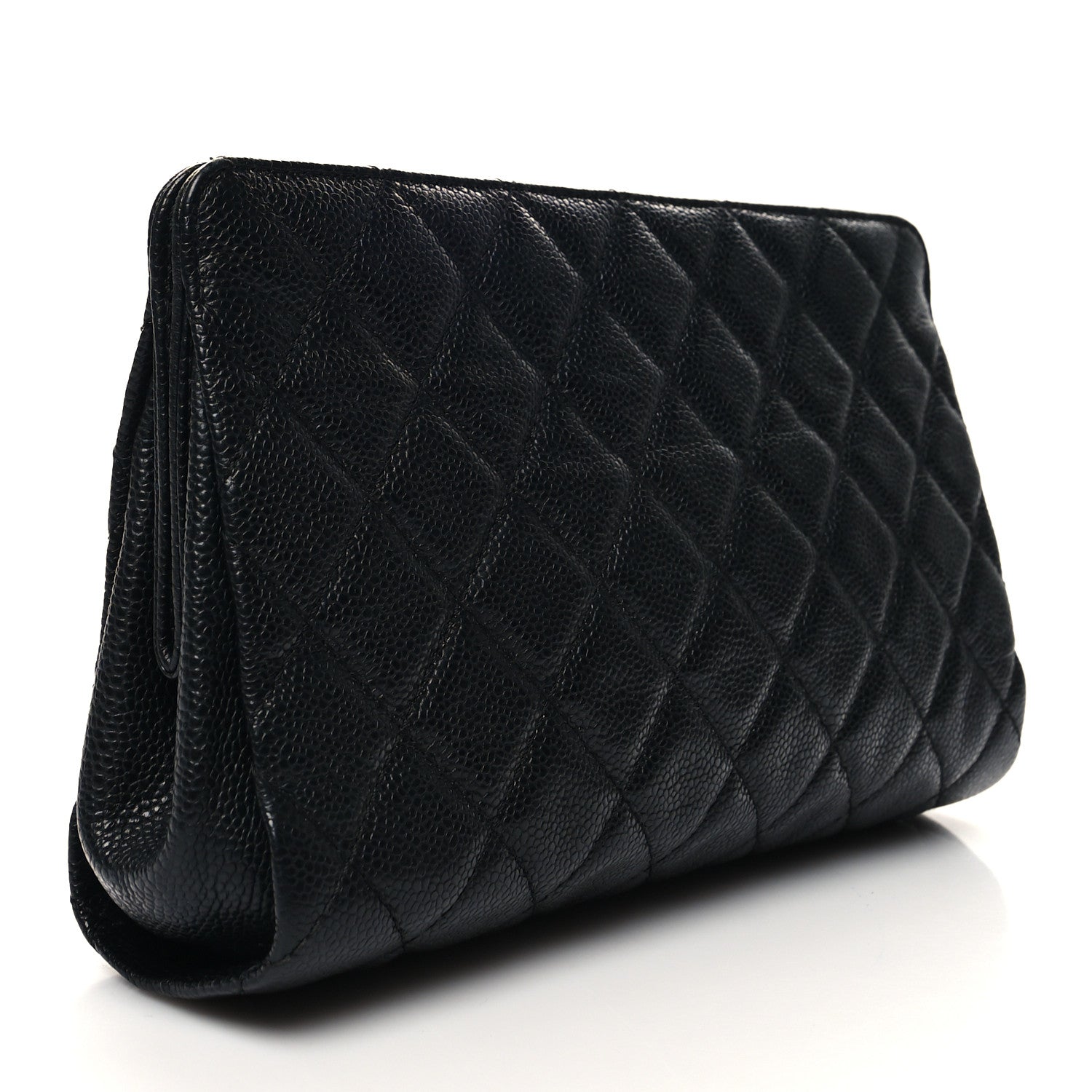 Chanel Caviar Quilted CC Clutch Pochette Black 3 of 10