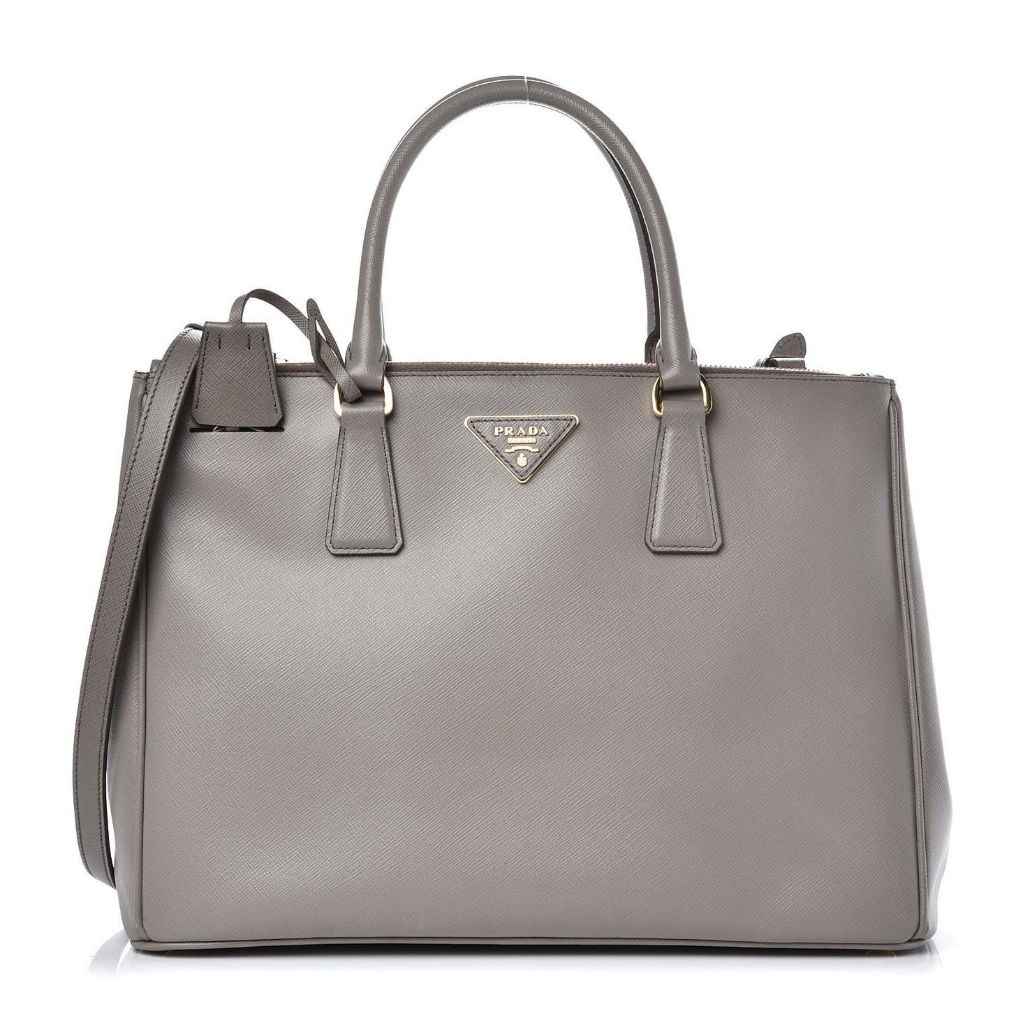 Saffiano Medium Galleria Double Zip Tote Argilla