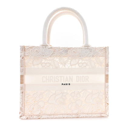 Christian Dior Transparent Embroidered Mesh Macrame Small Book Tote White 1 of 10