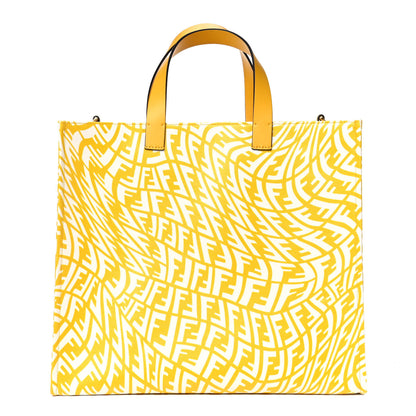 Fendi X SARAH COLEMAN Glazed Canvas Vitello King FF Vertigo Shopping Tote Bag Mimosa White 1 of 4