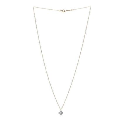 Tiffany 18K Yellow Gold Platinum Diamond Cruciform Cross Pendant Necklace 3 of 5