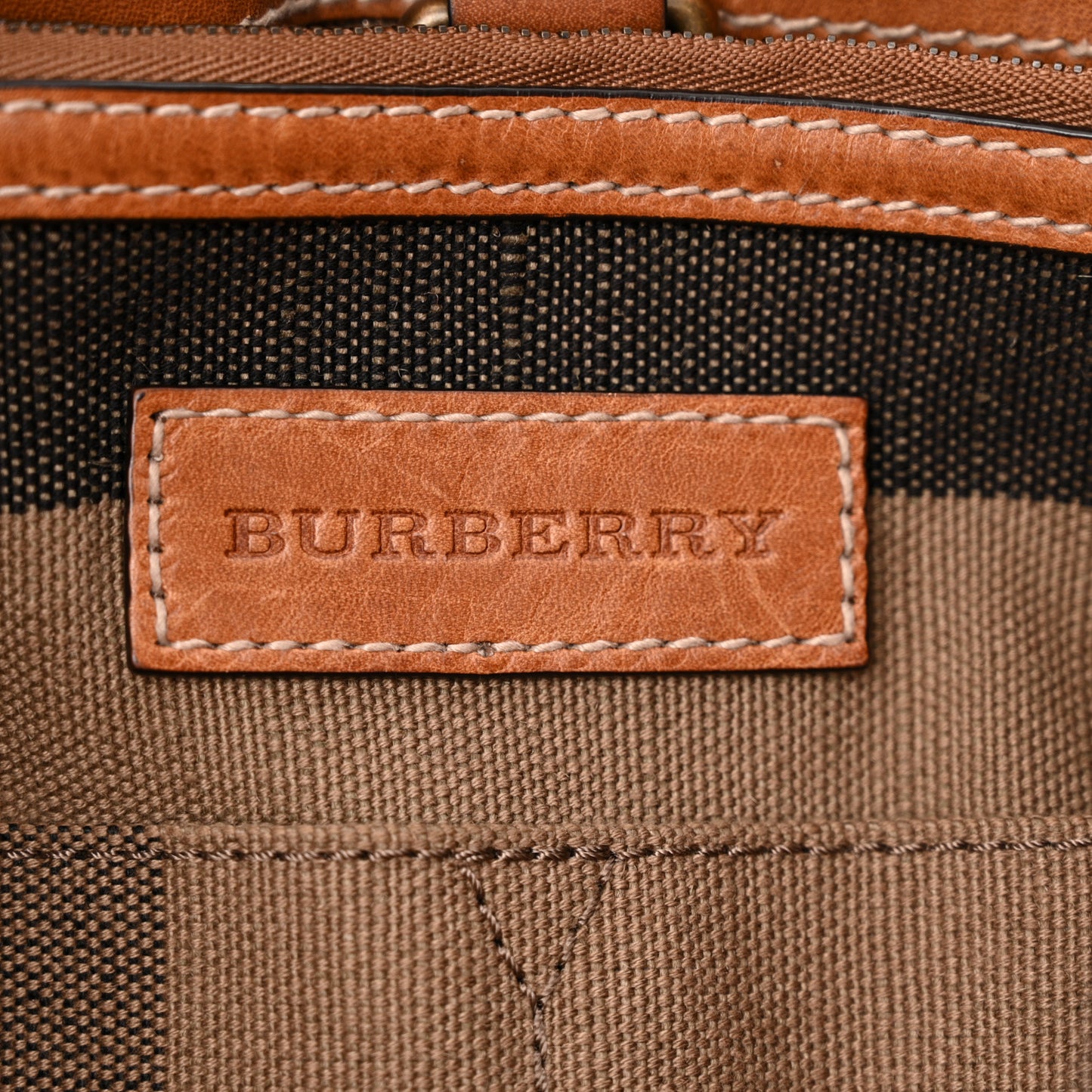 Canvas Mega Check Medium Ashby Hobo Saddle Brown