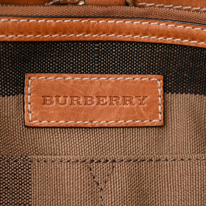 Burberry Canvas Mega Check Medium Ashby Hobo Saddle Brown 7 of 12