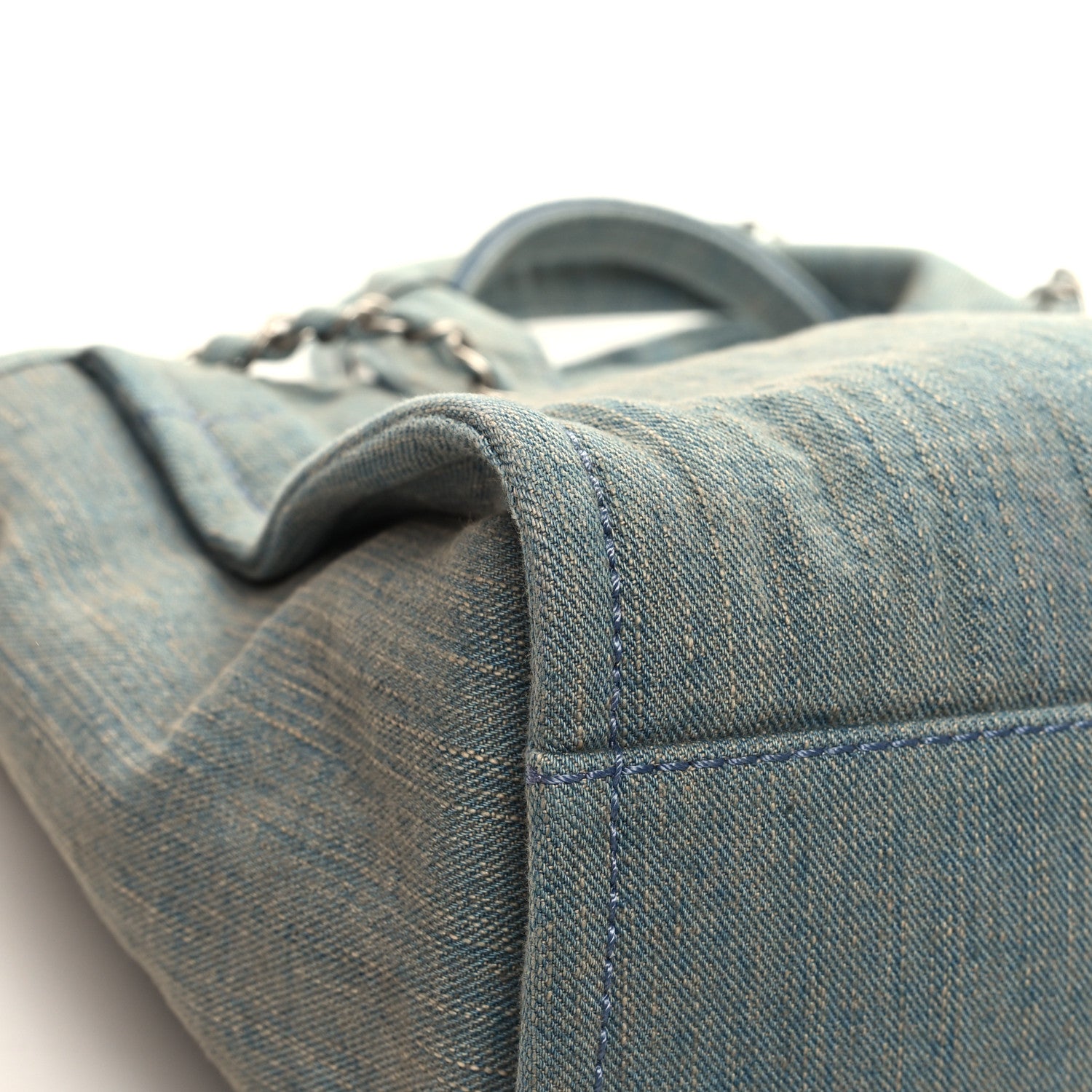 Chanel Denim Small Deauville Tote Light Blue 11 of 15