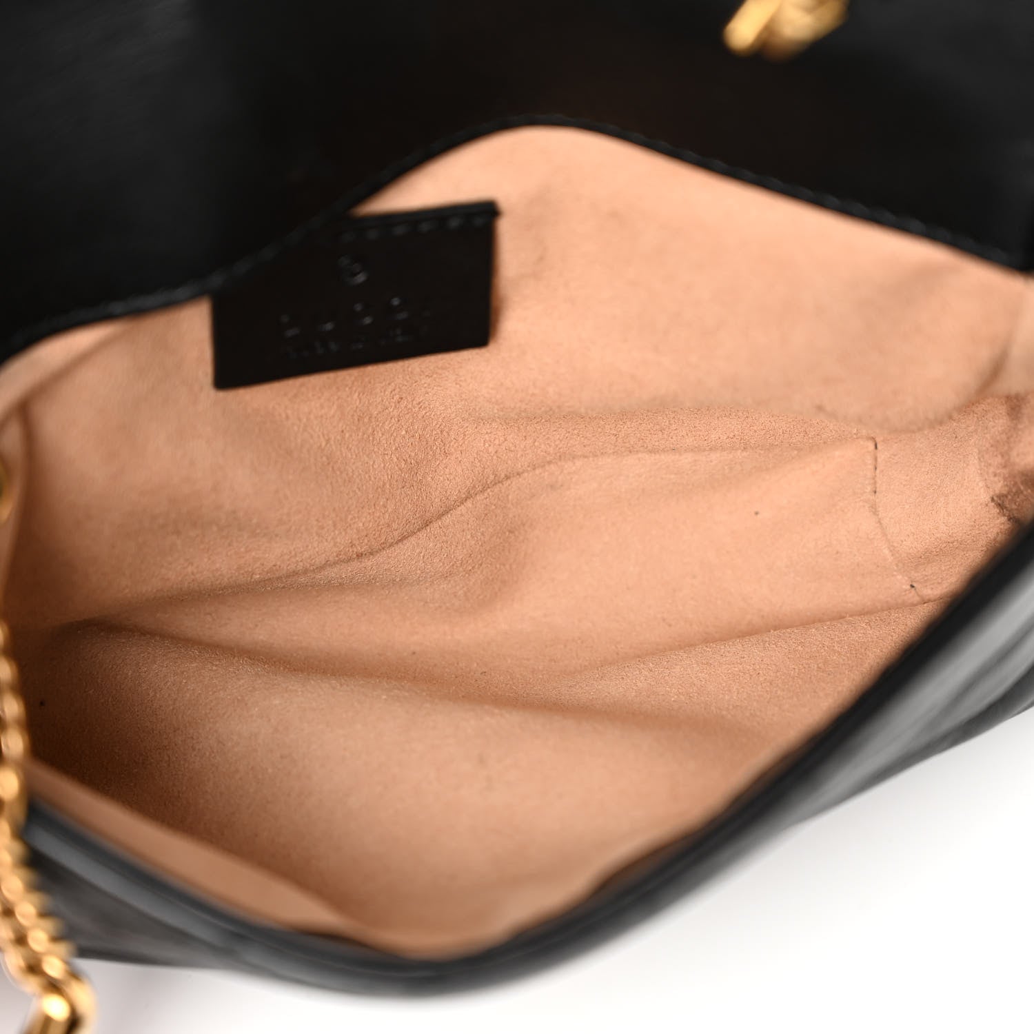 Gucci Calfskin Matelasse Super Mini GG Marmont Shoulder Bag Black 5 of 9