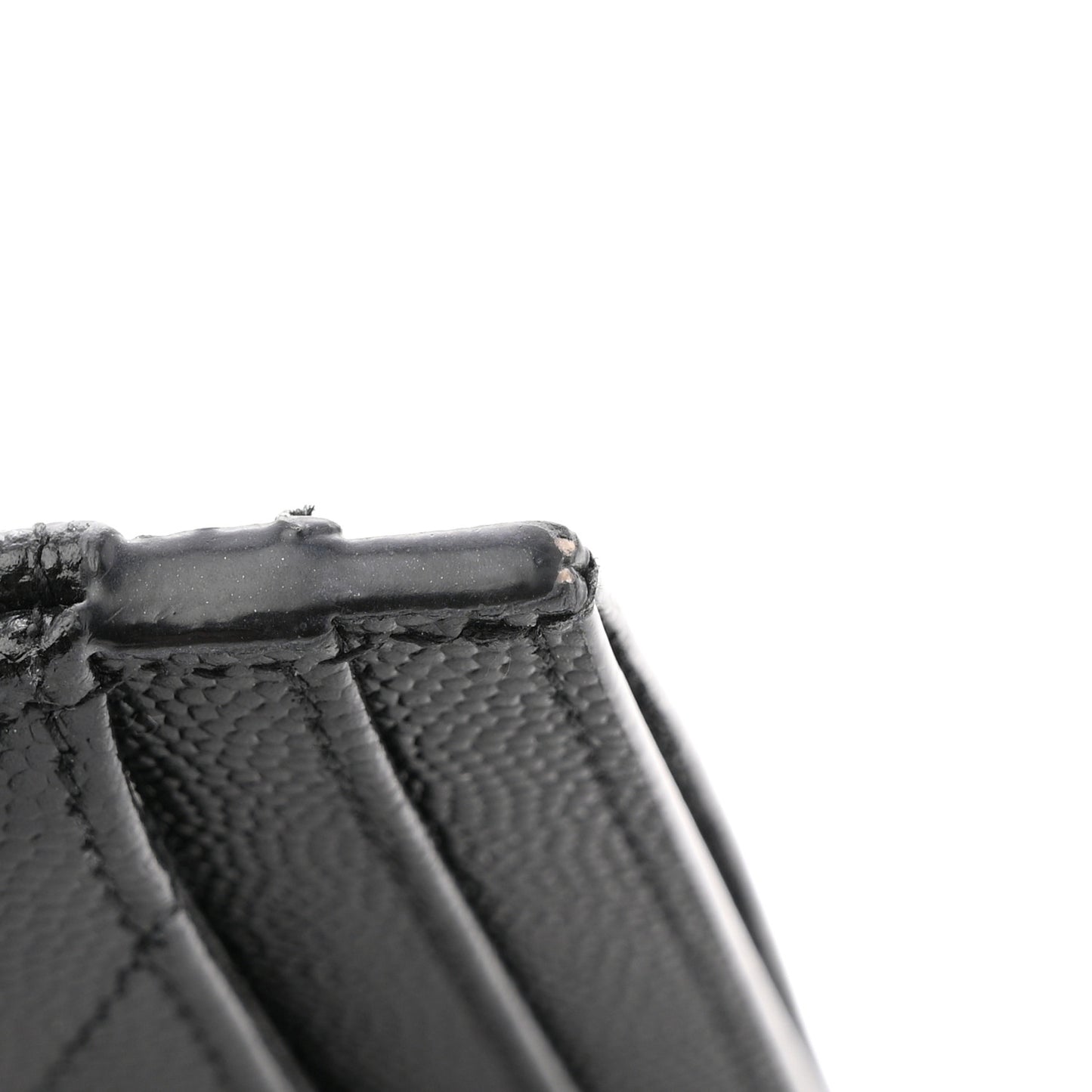 Grain De Poudre Matelasse Chevron Monogram Credit Card Case Black