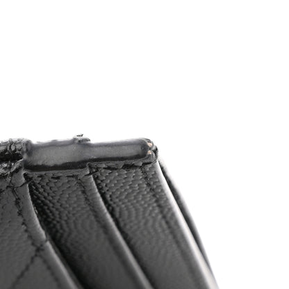 Saint Laurent Grain De Poudre Matelasse Chevron Monogram Credit Card Case Black 8 of 8