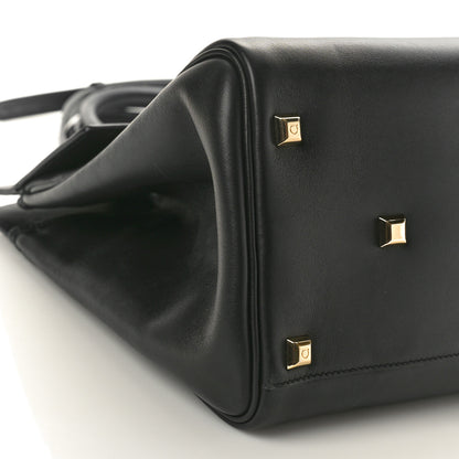 Salvatore Ferragamo Calfskin Large Studio Bag Black 9 of 10