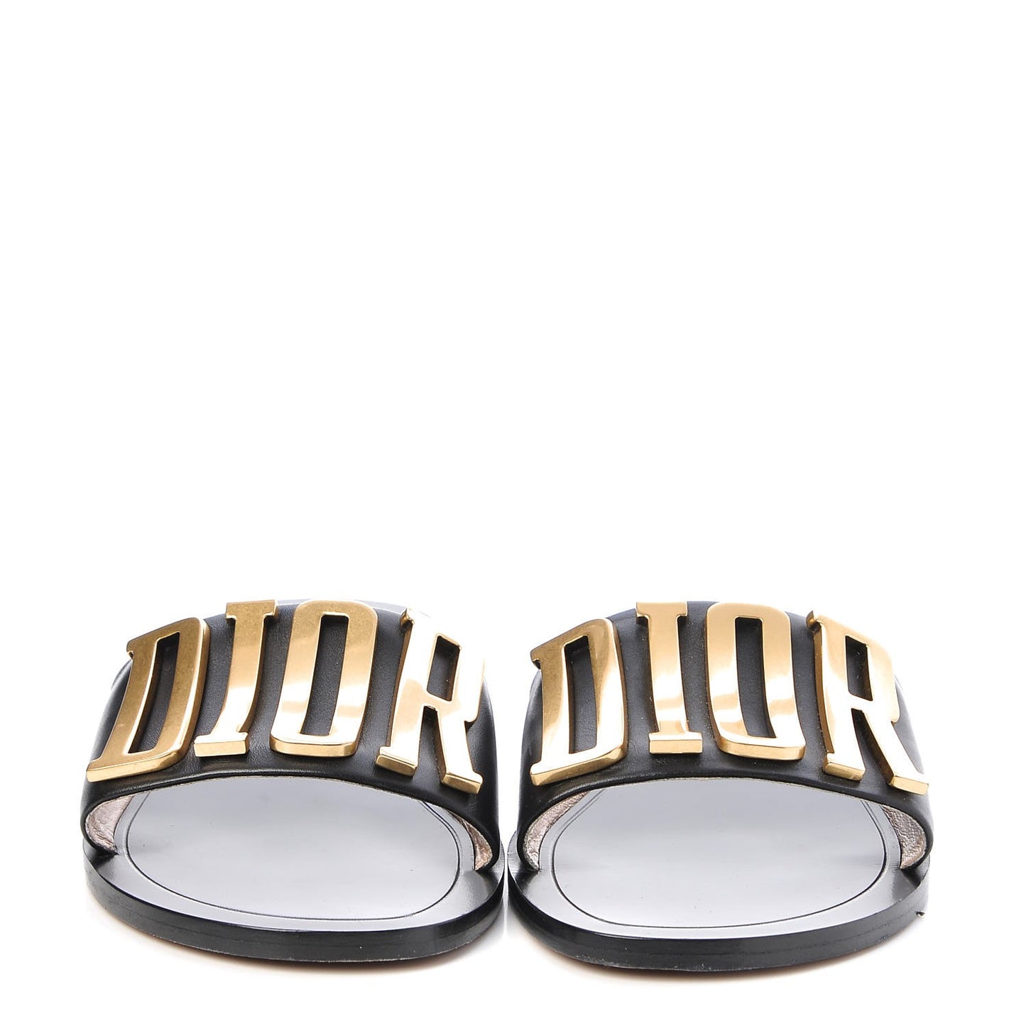 Calfskin Dio(r)evolution 10mm Slide Sandals 38 Black