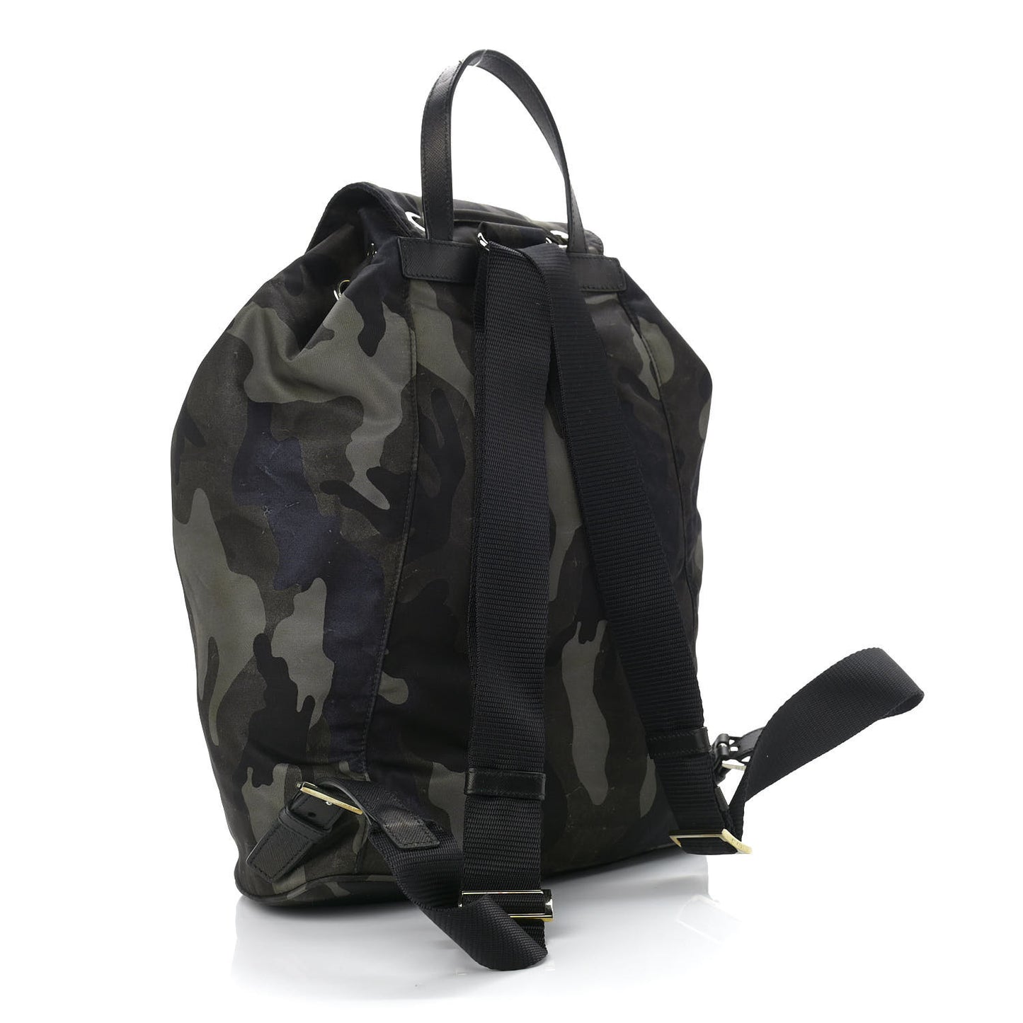 Tessuto Nylon Camouflage Print Backpack Fumo
