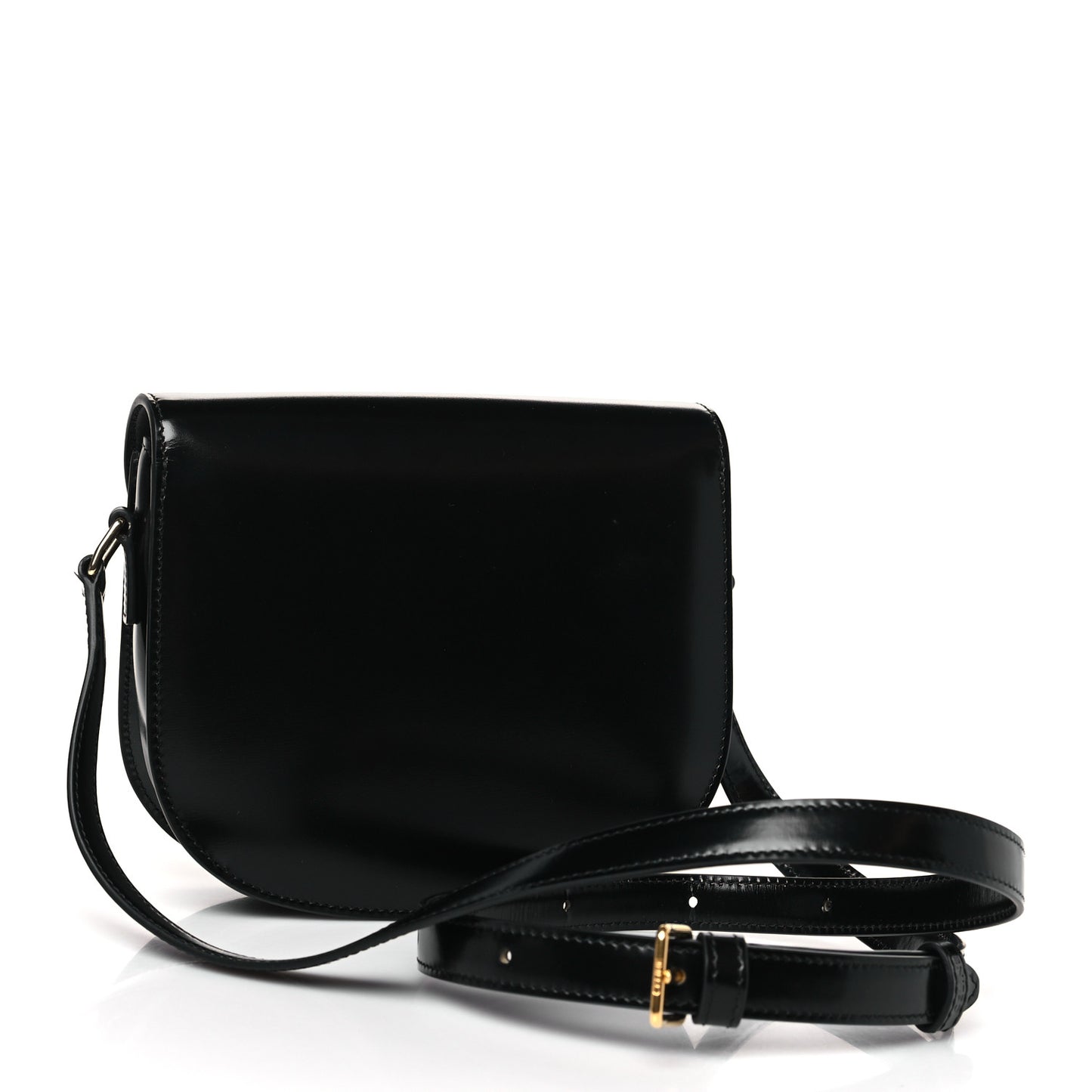 Shiny Calfskin Teen Besace Black