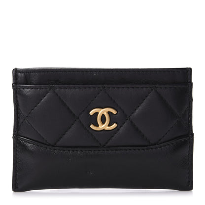 Chanel Aged Calfskin Quilted Gabrielle Card Holder Black 1 of 9