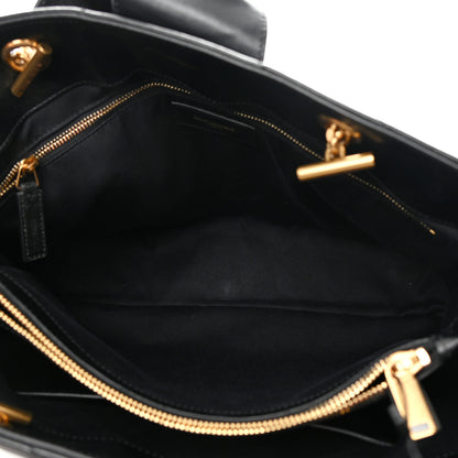 Saint Laurent Calfskin Y Quilted Monogram Large Loulou Shopper Black 6 of 17