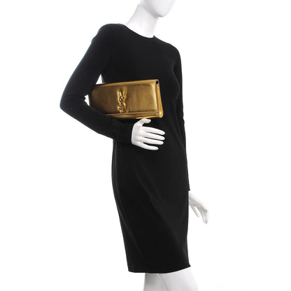 Saint Laurent Metallic Calfskin Monogram Cassandre Clutch Ciad 3 of 9
