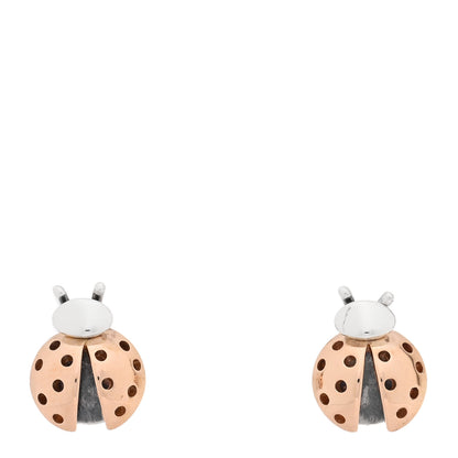 Tiffany Sterling Silver 18K Rose Gold Return to Tiffany Love Bugs Ladybug Earrings 1 of 4