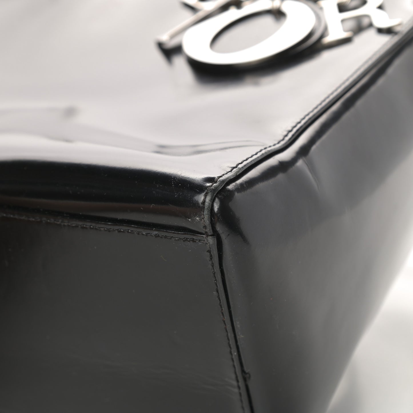 Glazed Calfskin Medium Lady Dior Black