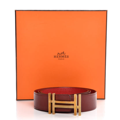 Hermes Swift Epsom 32mm Au Carre H Belt 90 Rouge H Rouge Casaque 7 of 7