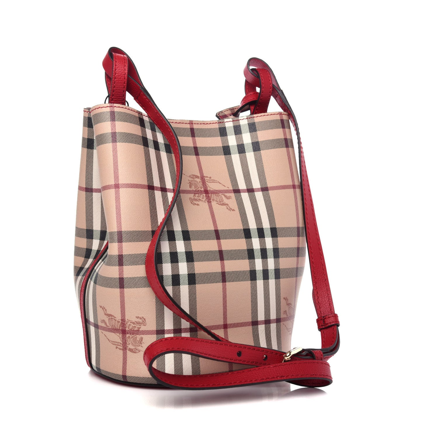 Haymarket Check Colours Small Lorne Bucket Crossbody Poppy Red