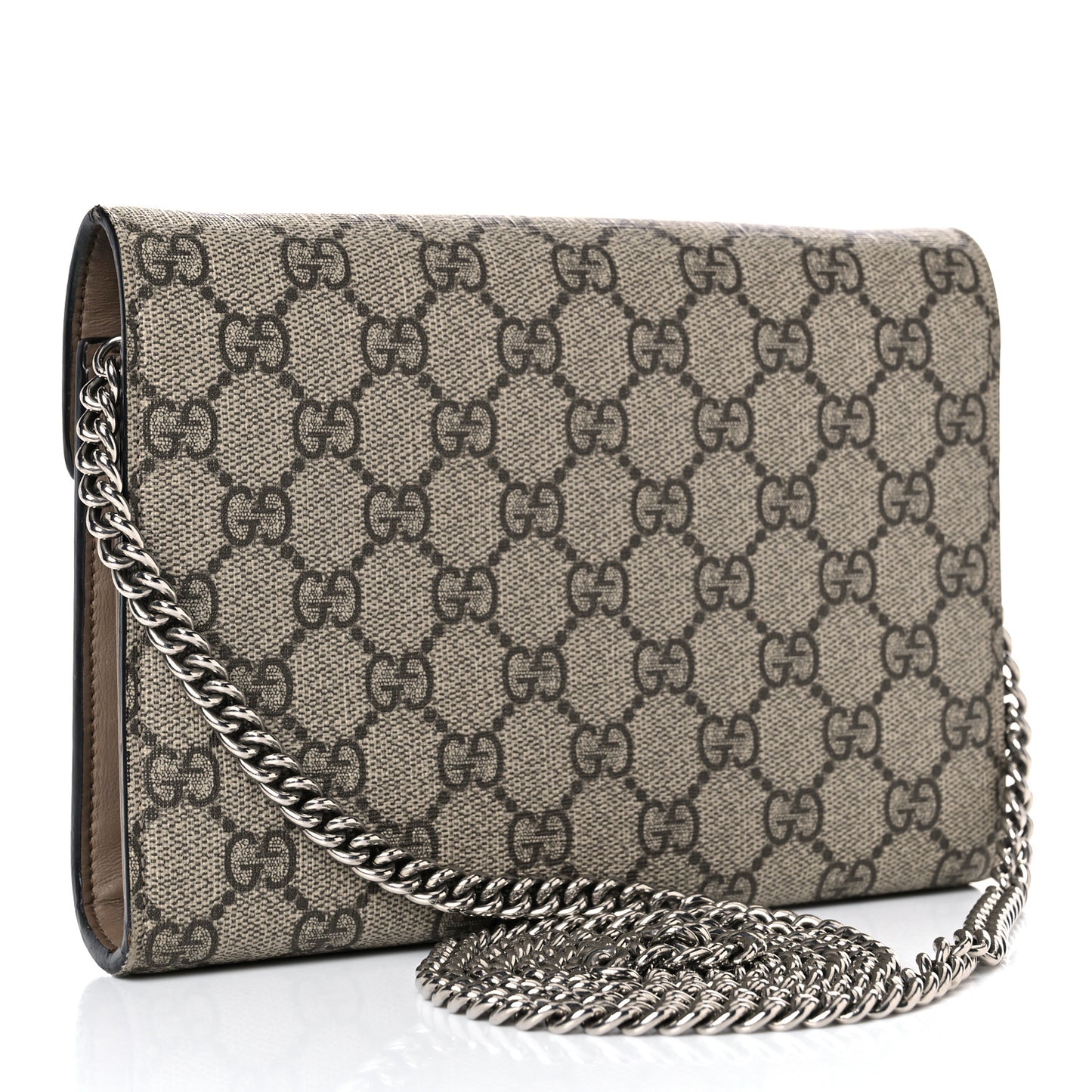 GG Supreme Monogram Mini Dionysus Chain Wallet Beige Taupe