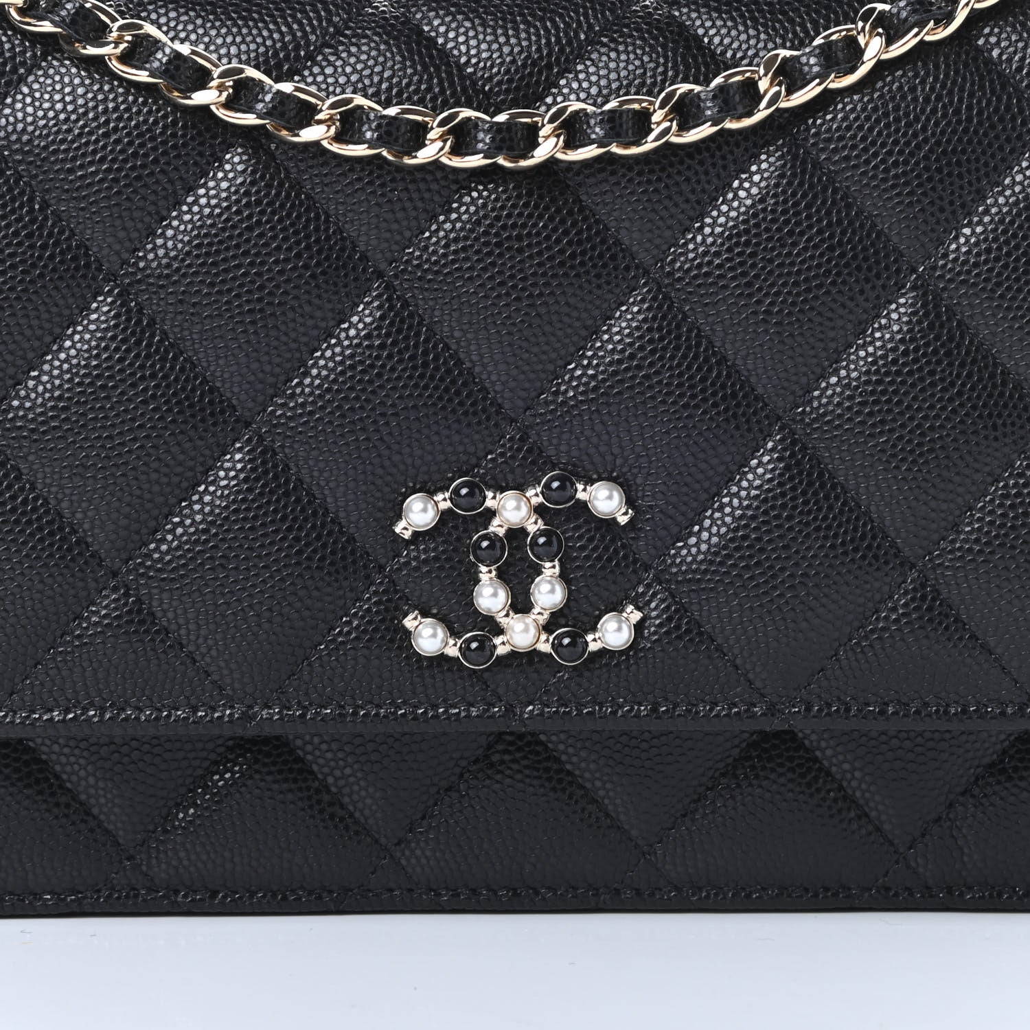Chanel Caviar Quilted Coco Candy Wallet On Chain WOC Black 9 of 13