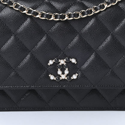 Chanel Caviar Quilted Coco Candy Wallet On Chain WOC Black 9 of 13