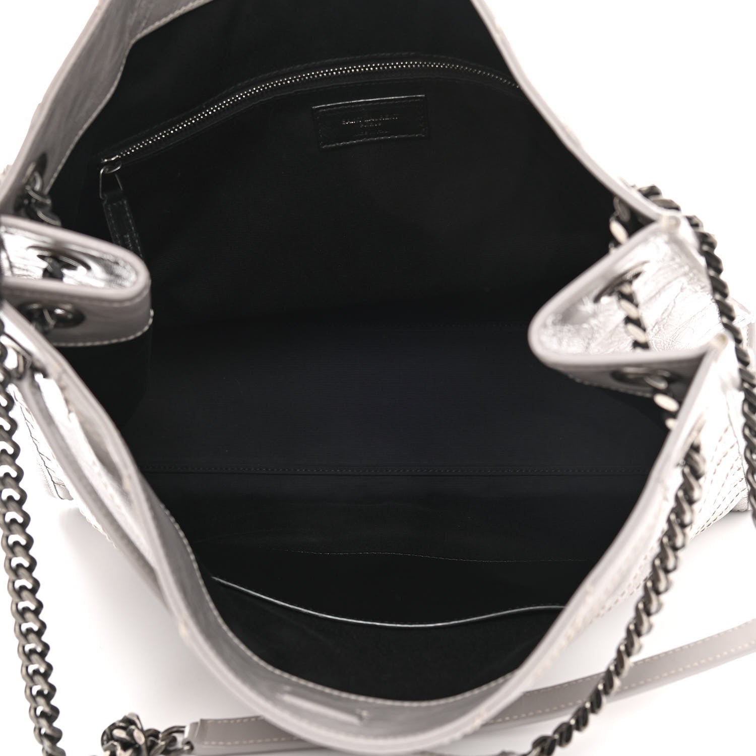 Saint Laurent Crinkled Calfskin Matelasse Monogram Niki Shoulder Bag Granite 5 of 10