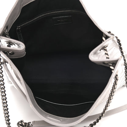 Saint Laurent Crinkled Calfskin Matelasse Monogram Niki Shoulder Bag Granite 5 of 10