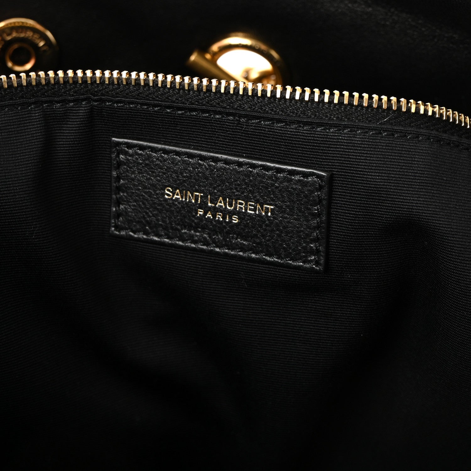 Saint Laurent Lambskin Quilted Pochon Drawstring Tote Bag Black 6 of 9