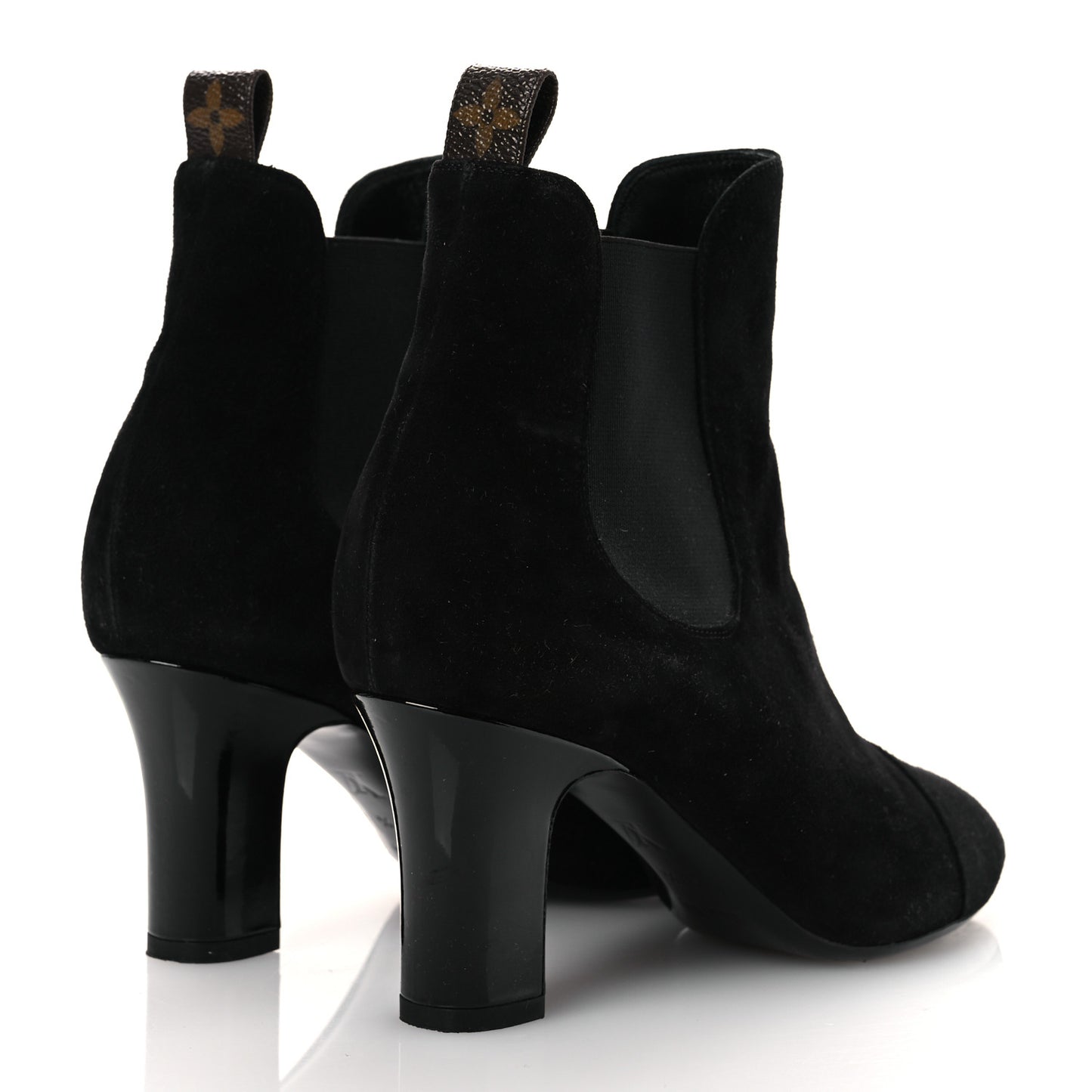 Suede Monogram Uniformes Cap Toe Chelsea 75mm Ankle Boots 37.5 Black