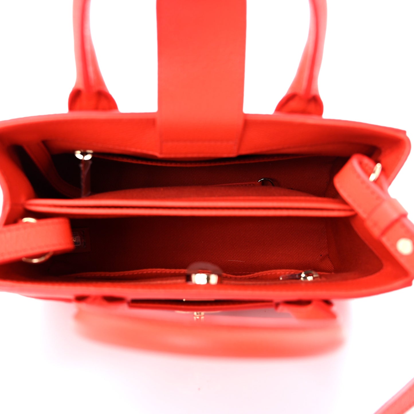 Grained Calfskin Mini Neo Executive Shopper Tote Red