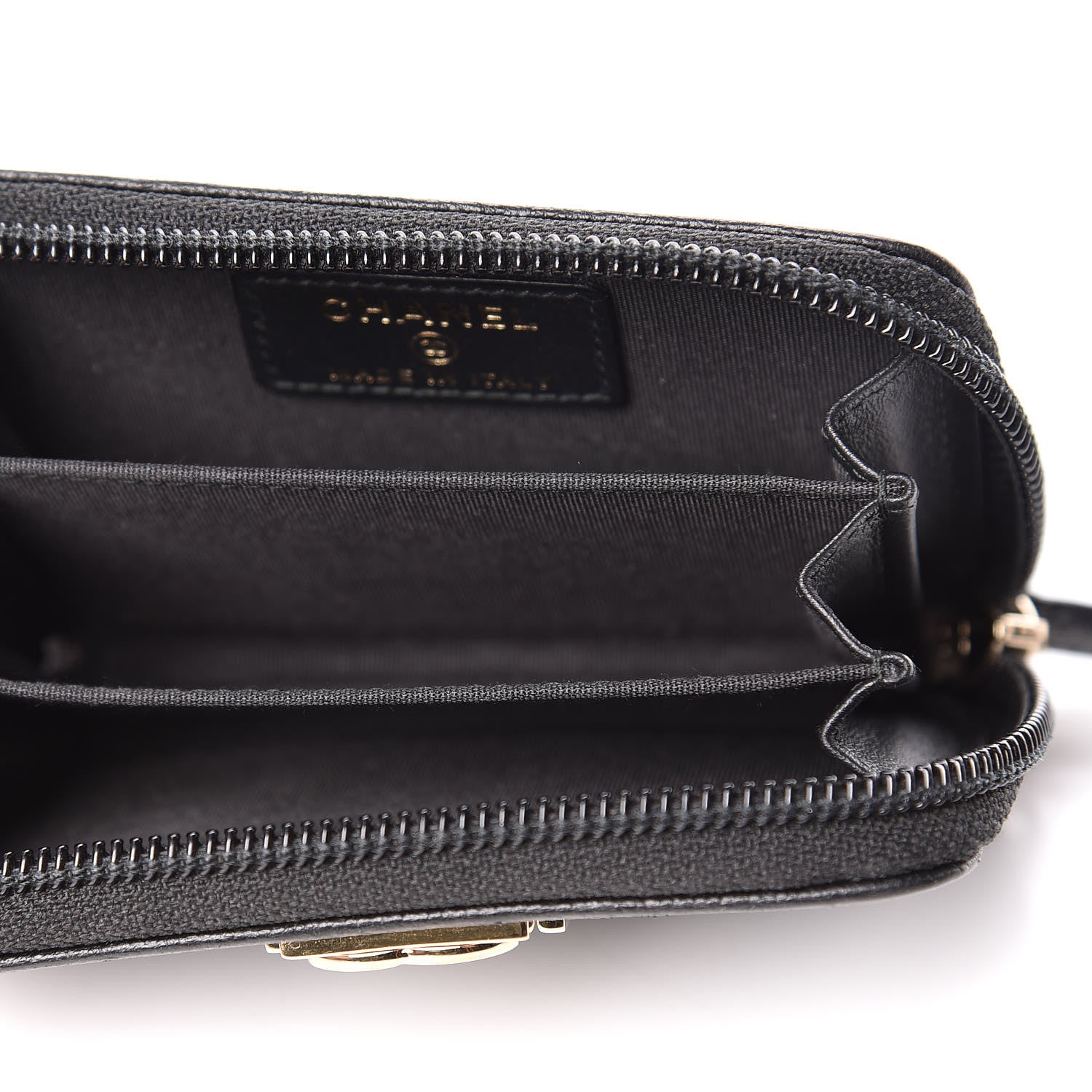 Chanel Caviar Quilted Boy Zip Around Coin Purse Wallet Black 5 of 7