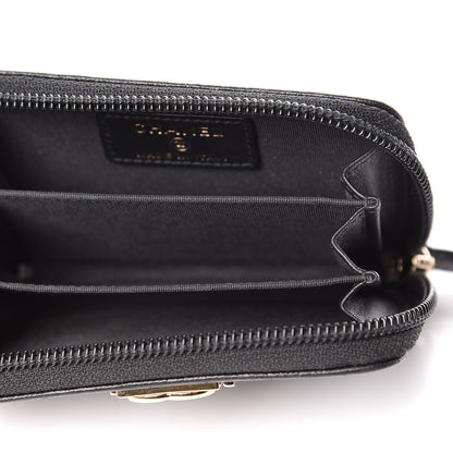 Chanel Caviar Quilted Boy Zip Around Coin Purse Wallet Black 5 of 7