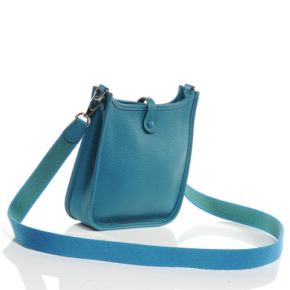 Hermes Taurillon Clemence Evelyne TPM Bleu Izmir 3 of 9