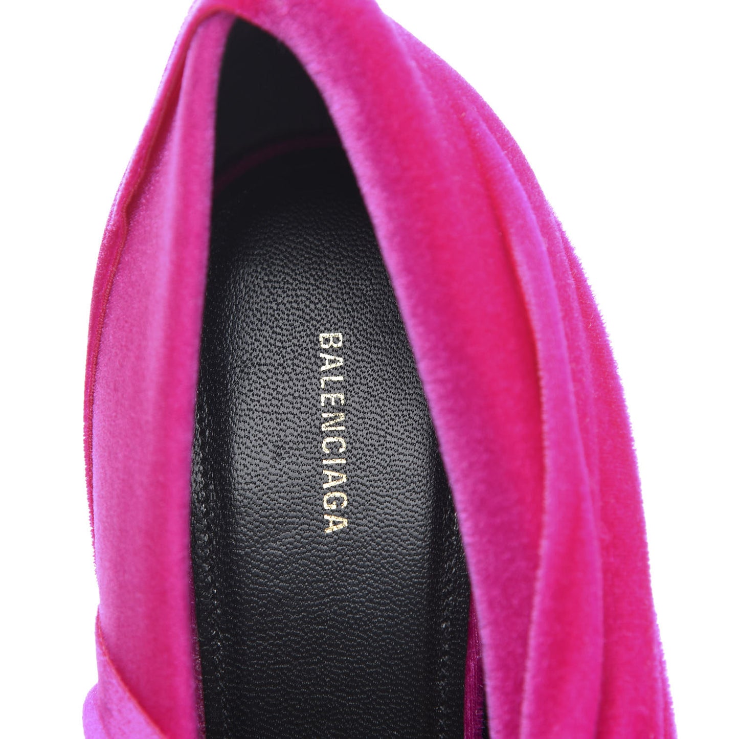 Stretch Velvet Knife Pointed Pumps 38 Rose Fuchsia