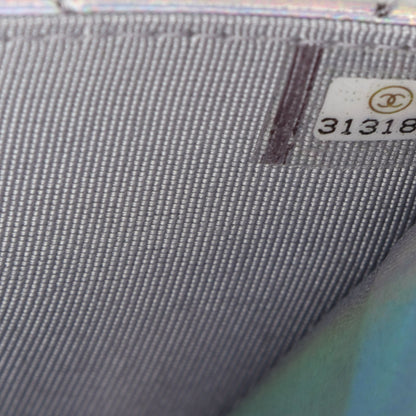 Chanel Iridescent Goatskin Quilted Wallet On Chain WOC Silver 7 of 10