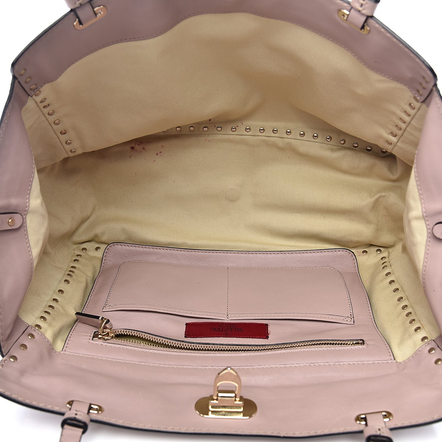 Valentino Garavani Vitello Medium Rockstud Tote Poudre 5 of 12