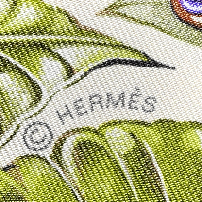 Hermes Silk Equateur Twilly Creme Vert Multicolore 4 of 4