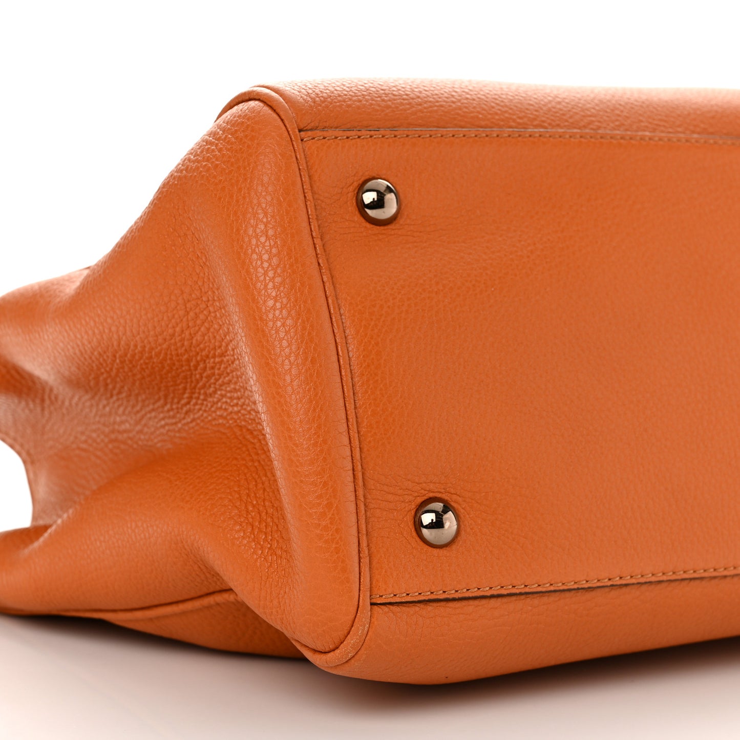 Cellarius Calfskin Medium Bamboo Shopper Tote Orange