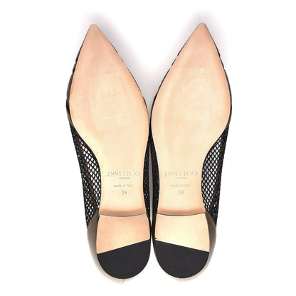 Jimmy Choo Nappa Mesh Hettie Pointy Toe Flats 38 Green 5 of 11