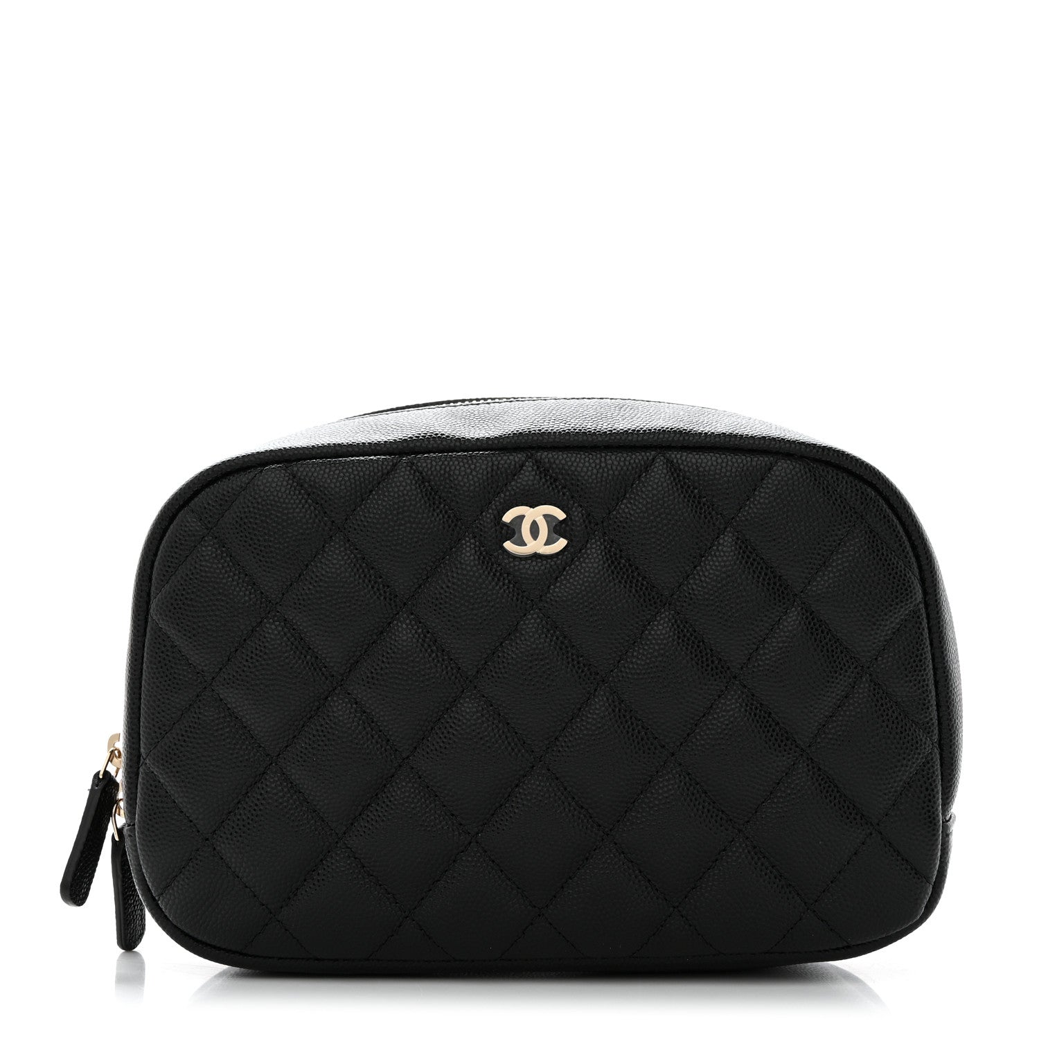 Chanel Caviar Quilted Medium Curvy Pouch Cosmetic Case Black 1 of 8