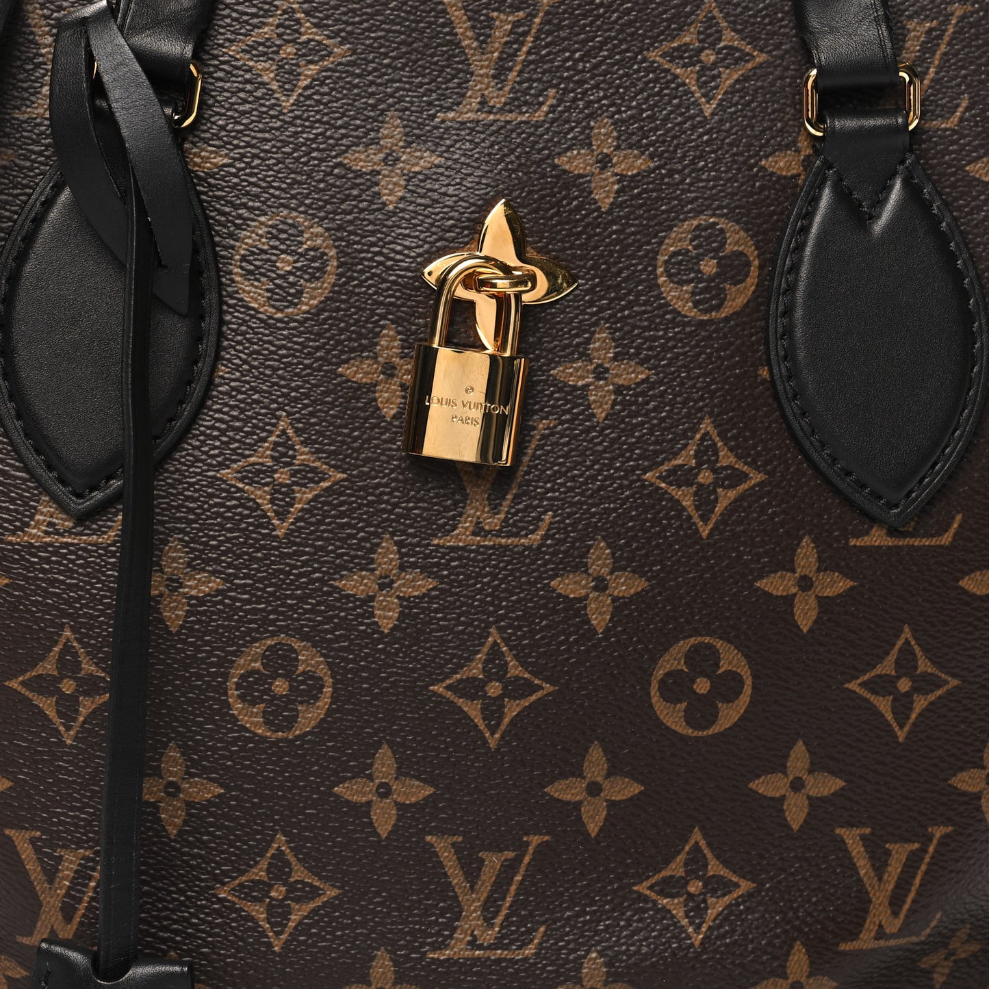 Monogram Flower Zipped Tote MM Black